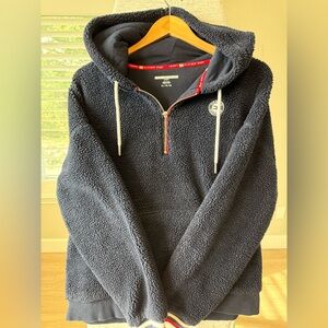 Tommy Hilfiger Sport Men's Navy Blue Fleece / sherpa 1/2 Zip Pullover Hoodie XL
